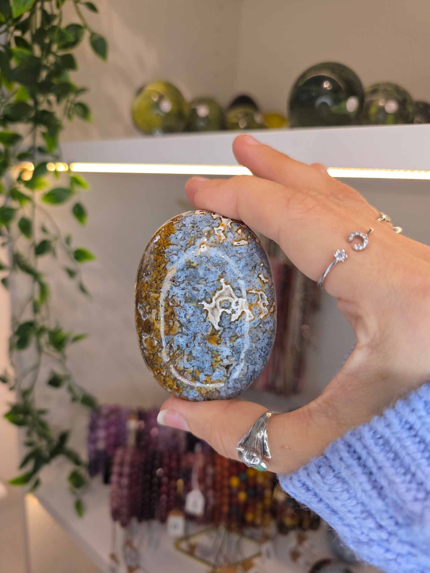 Indonesian Rare Yellow Marcasite Palm Stones
