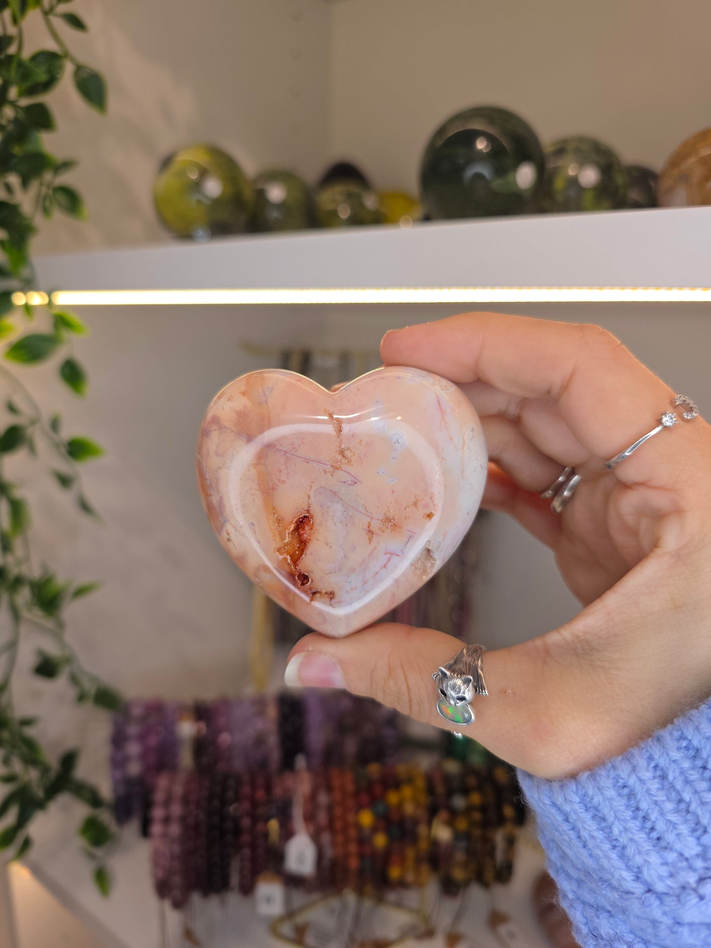 Indonesian Pink Carnelian Hearts