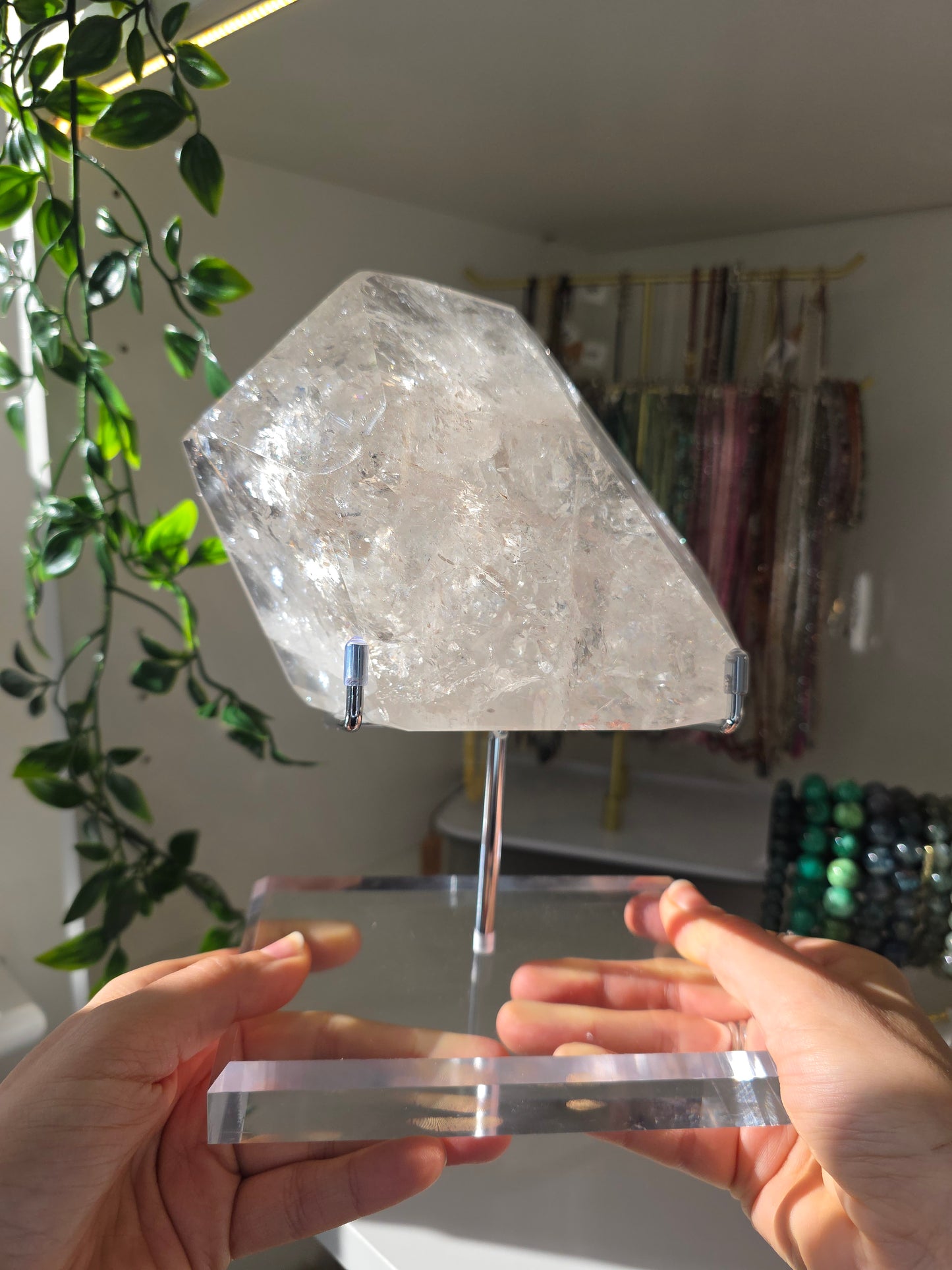 Statement HQ Himalayan Clear Quartz Freeform on Stand