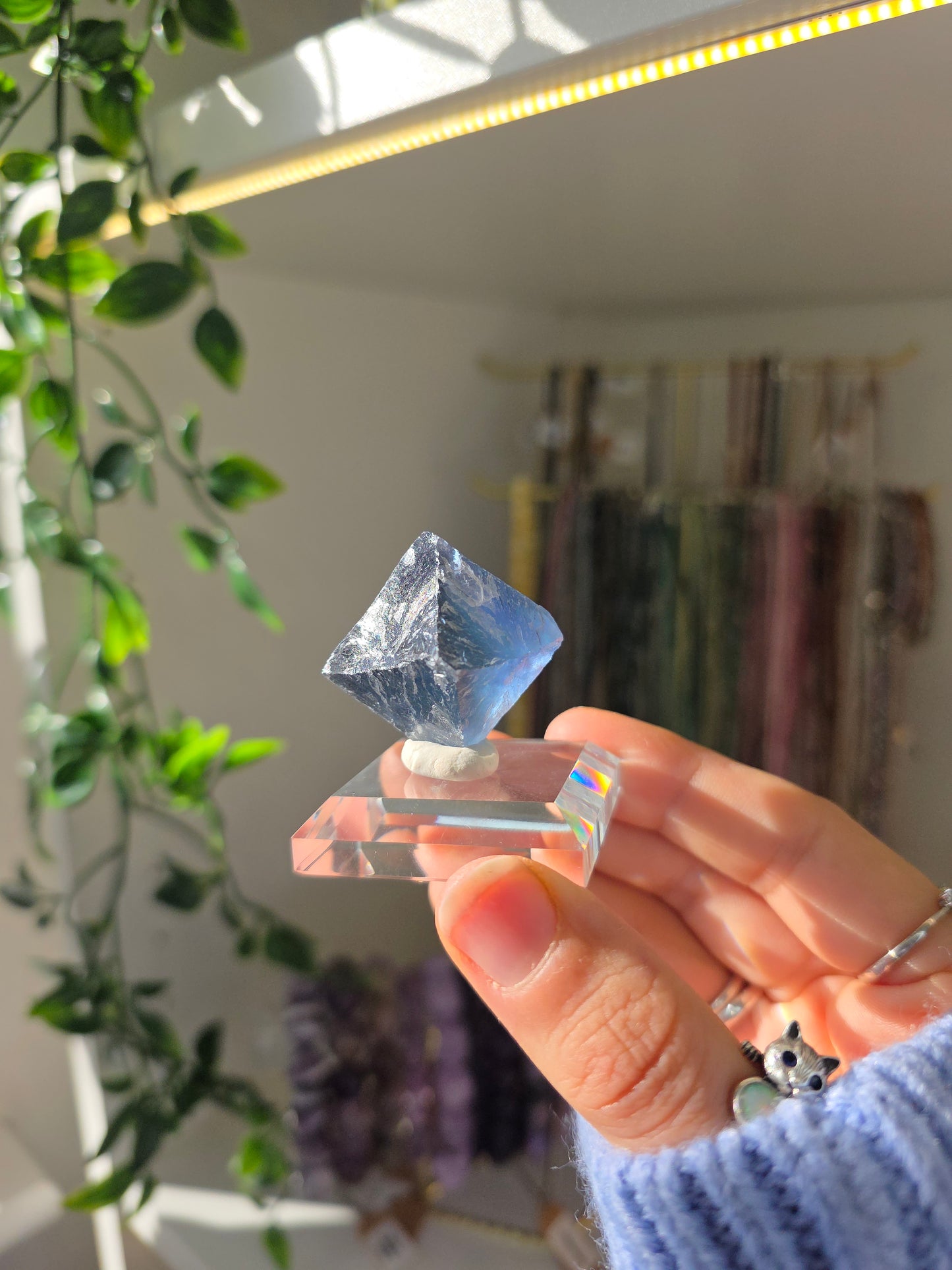 Natural Blue Fluorite Octahedral Diamonds from the Fujian Province