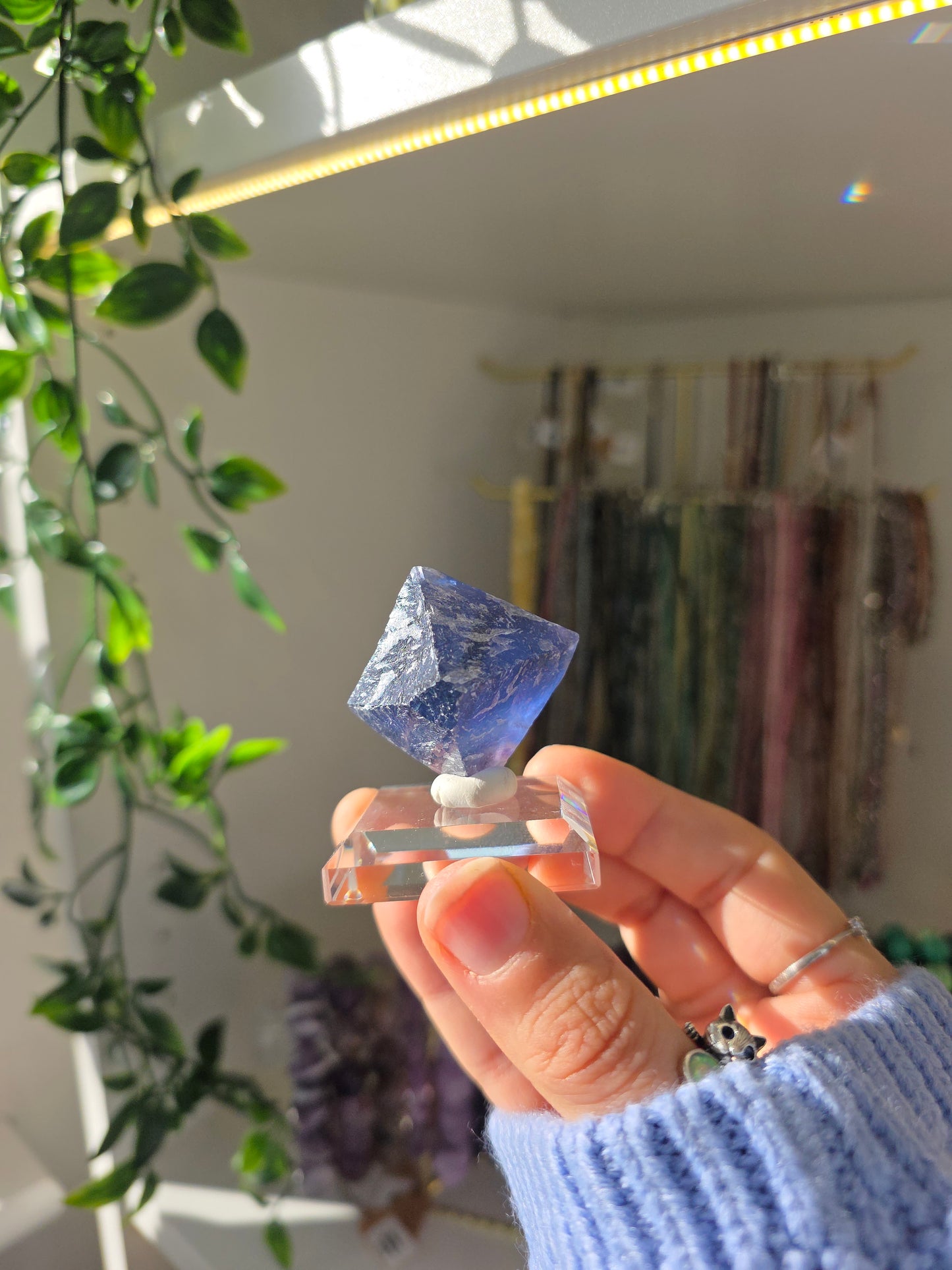 Natural Blue Fluorite Octahedral Diamonds from the Fujian Province