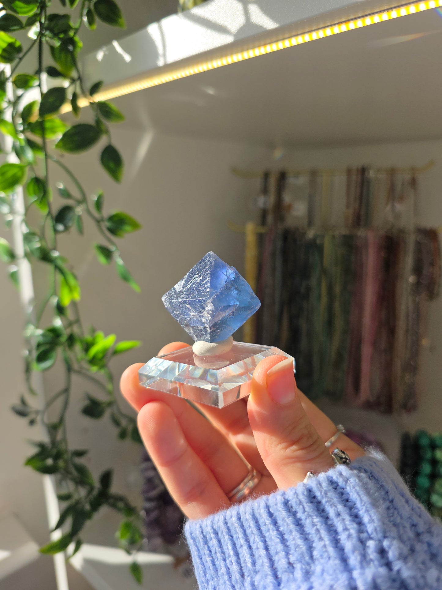Natural Blue Fluorite Octahedral Diamonds from the Fujian Province