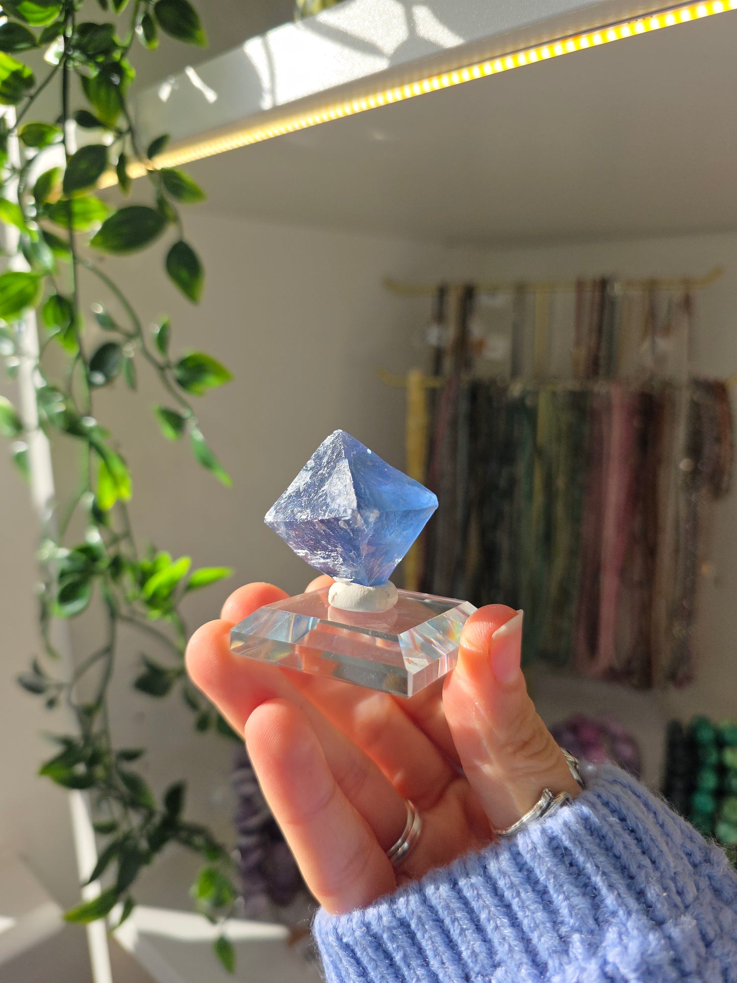 Natural Blue Fluorite Octahedral Diamonds from the Fujian Province