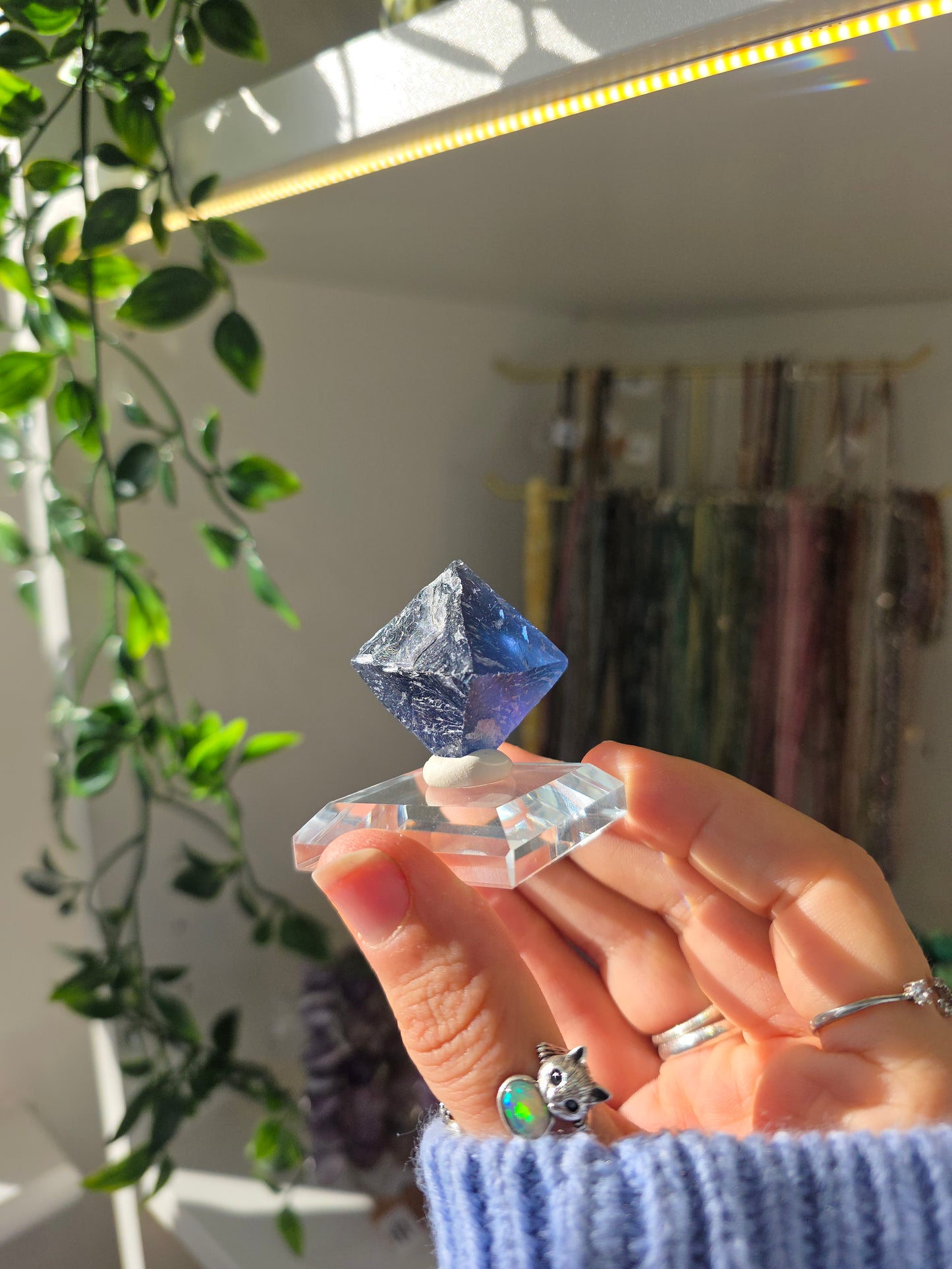 Natural Blue Fluorite Octahedral Diamonds from the Fujian Province