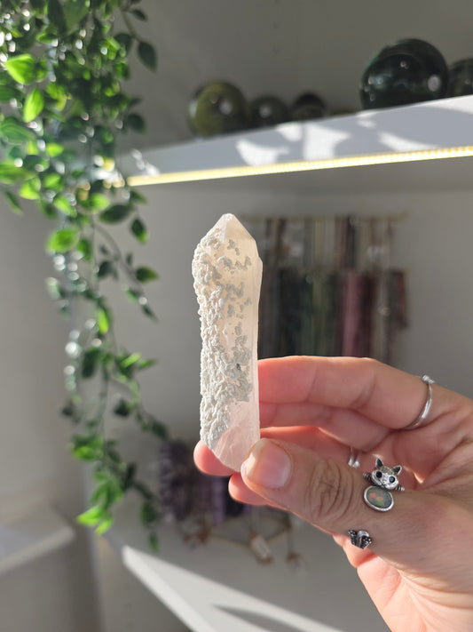 Candle Quartz with Calcite (some with Specular Hematite) from Inner Mongolia
