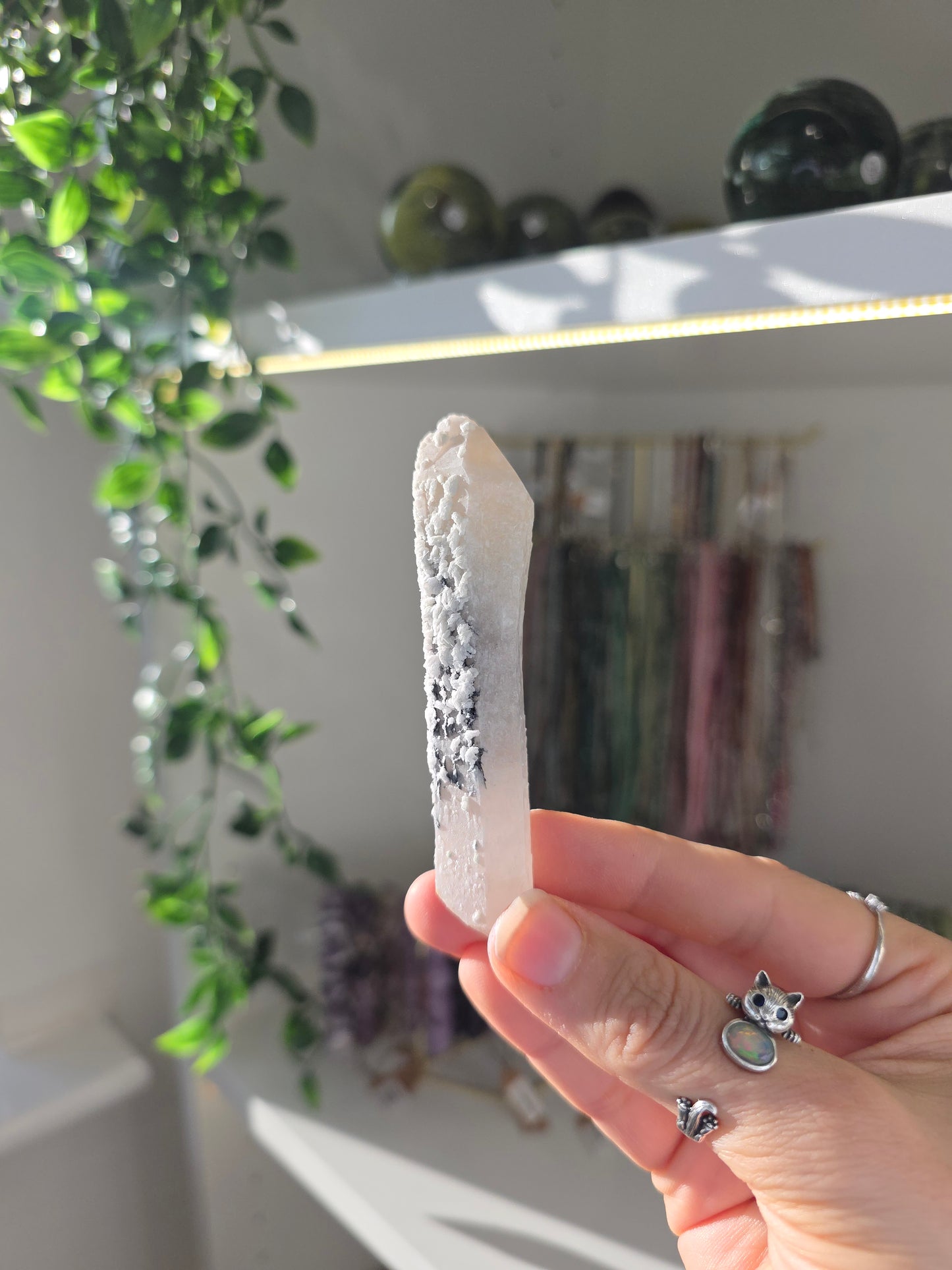 Candle Quartz with Calcite (some with Specular Hematite) from Inner Mongolia