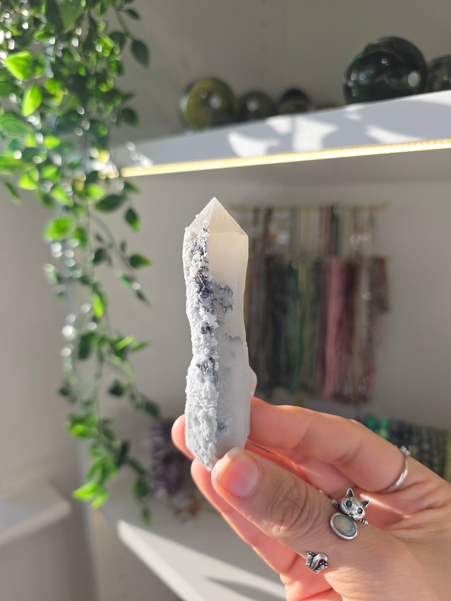 Candle Quartz with Calcite (some with Specular Hematite) from Inner Mongolia