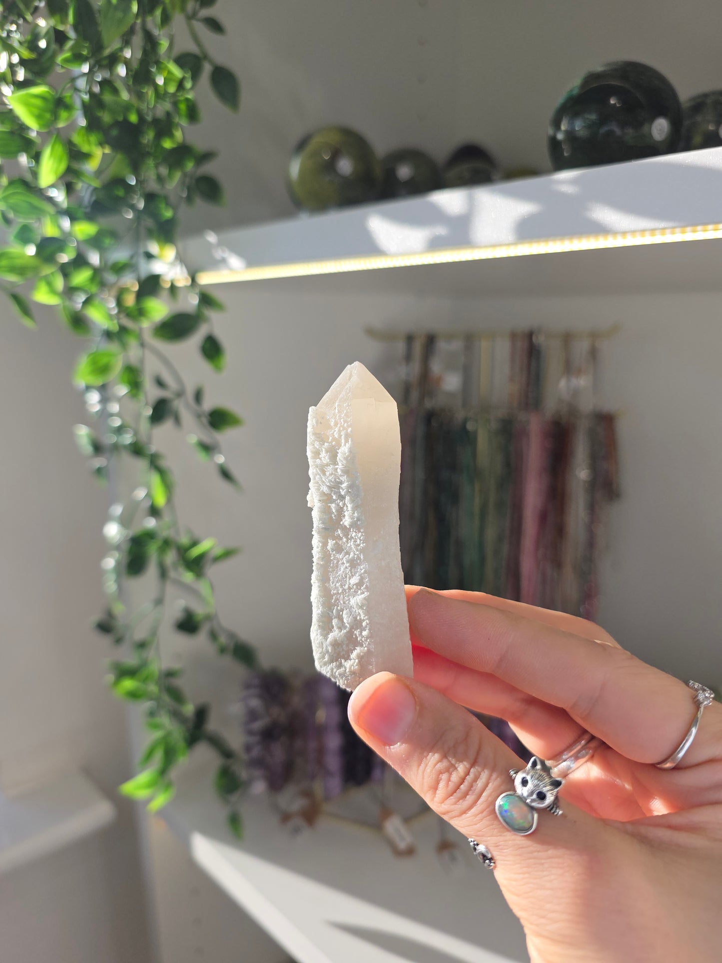 Candle Quartz with Calcite (some with Specular Hematite) from Inner Mongolia
