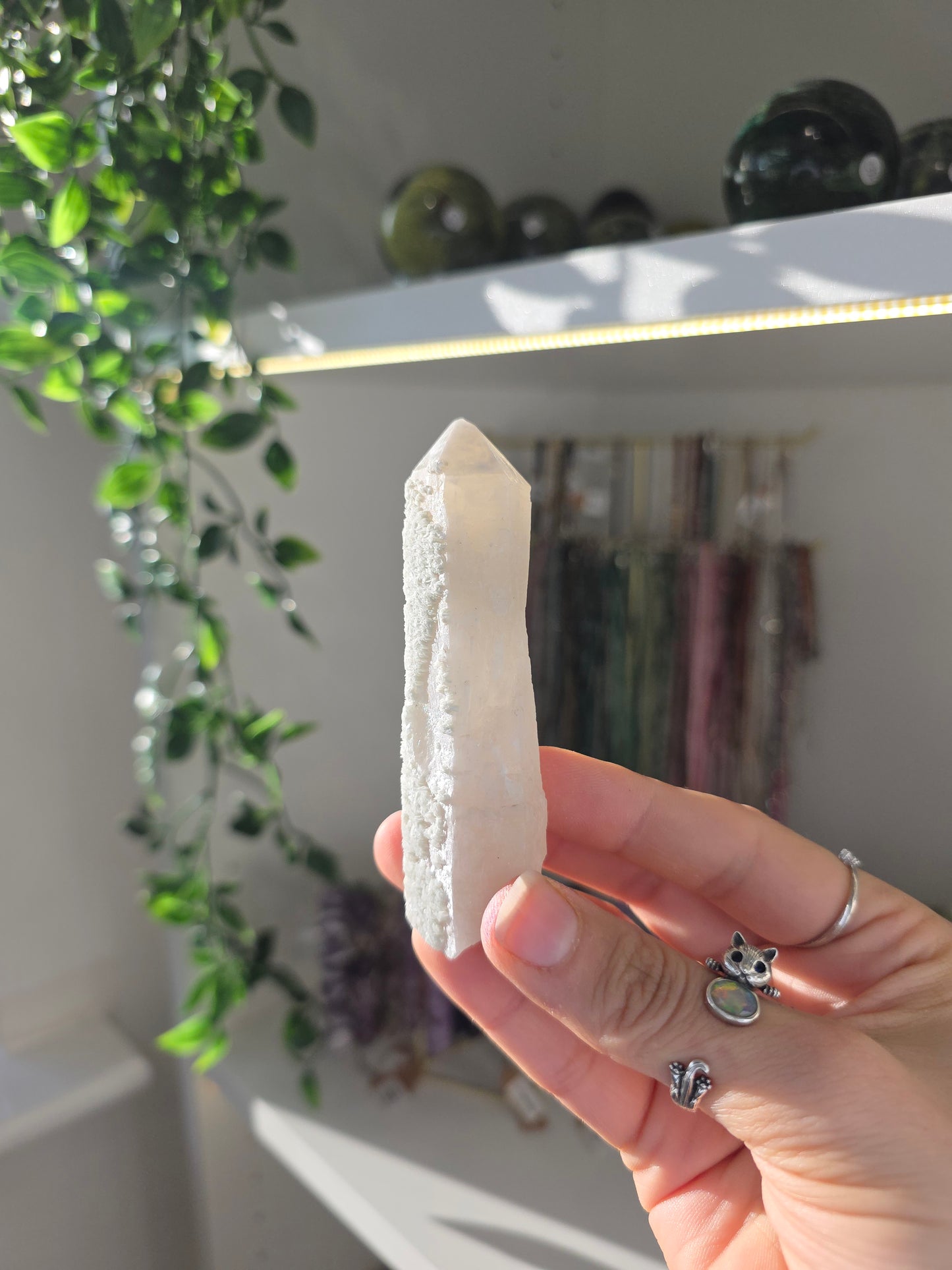 Candle Quartz with Calcite (some with Specular Hematite) from Inner Mongolia