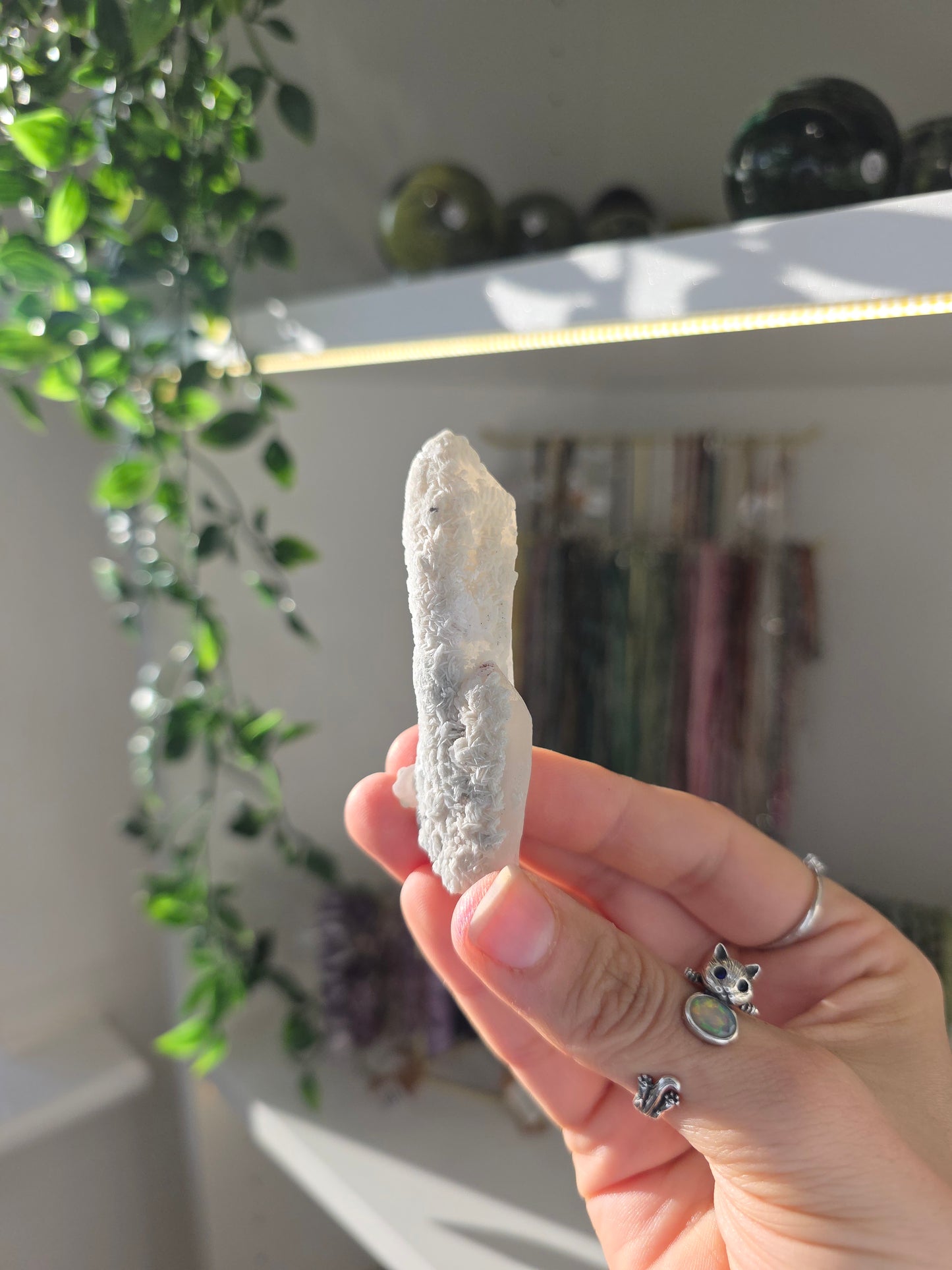 Candle Quartz with Calcite (some with Specular Hematite) from Inner Mongolia