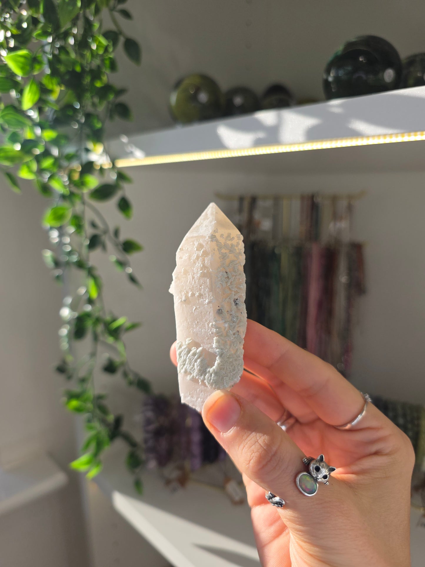 Candle Quartz with Calcite (some with Specular Hematite) from Inner Mongolia