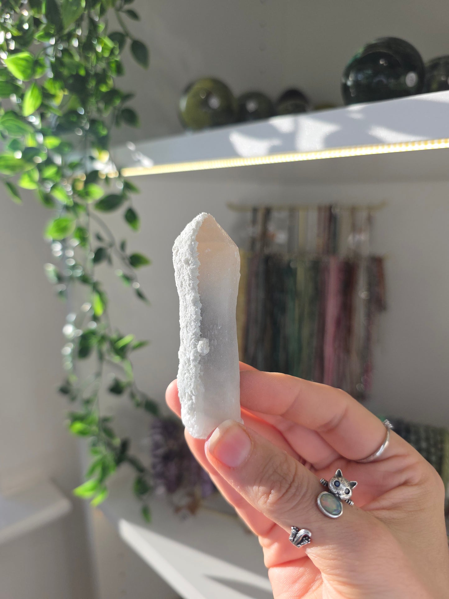 Candle Quartz with Calcite (some with Specular Hematite) from Inner Mongolia