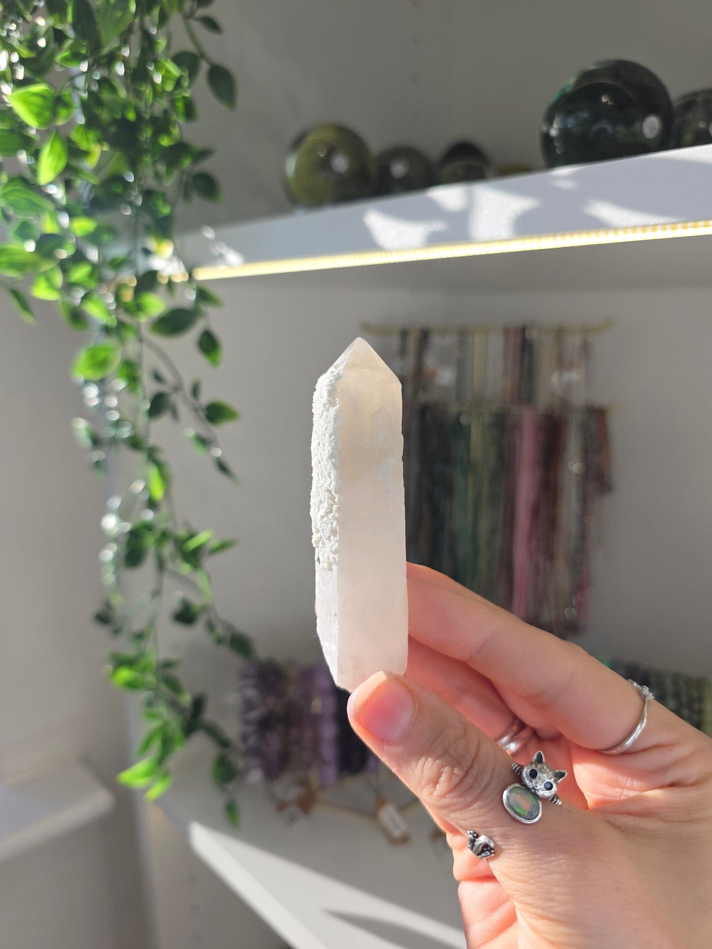 Candle Quartz with Calcite (some with Specular Hematite) from Inner Mongolia