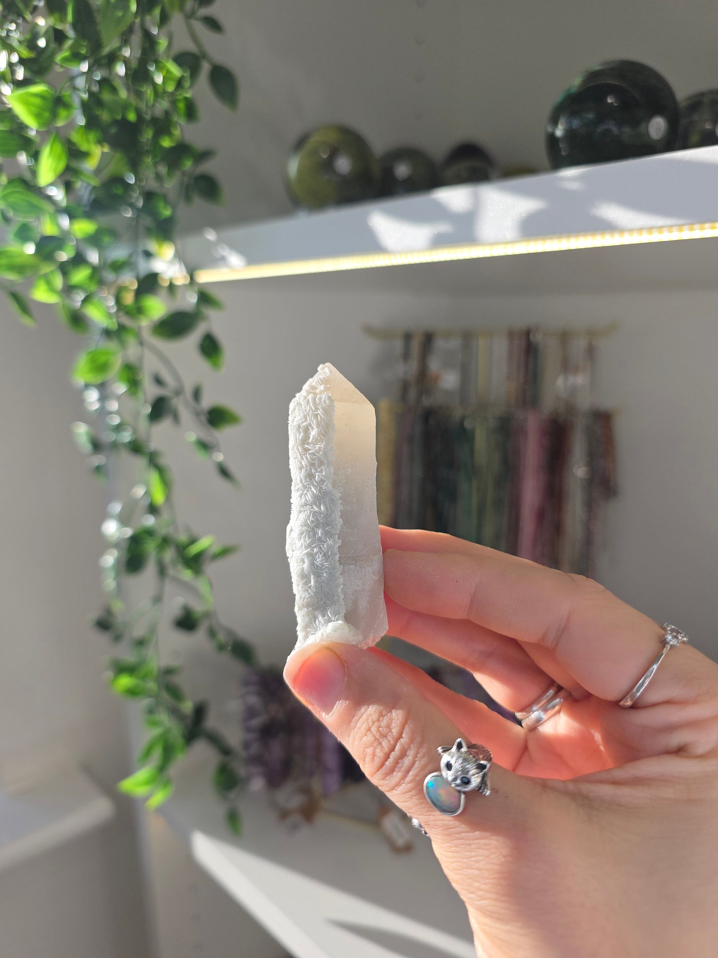 Candle Quartz with Calcite (some with Specular Hematite) from Inner Mongolia