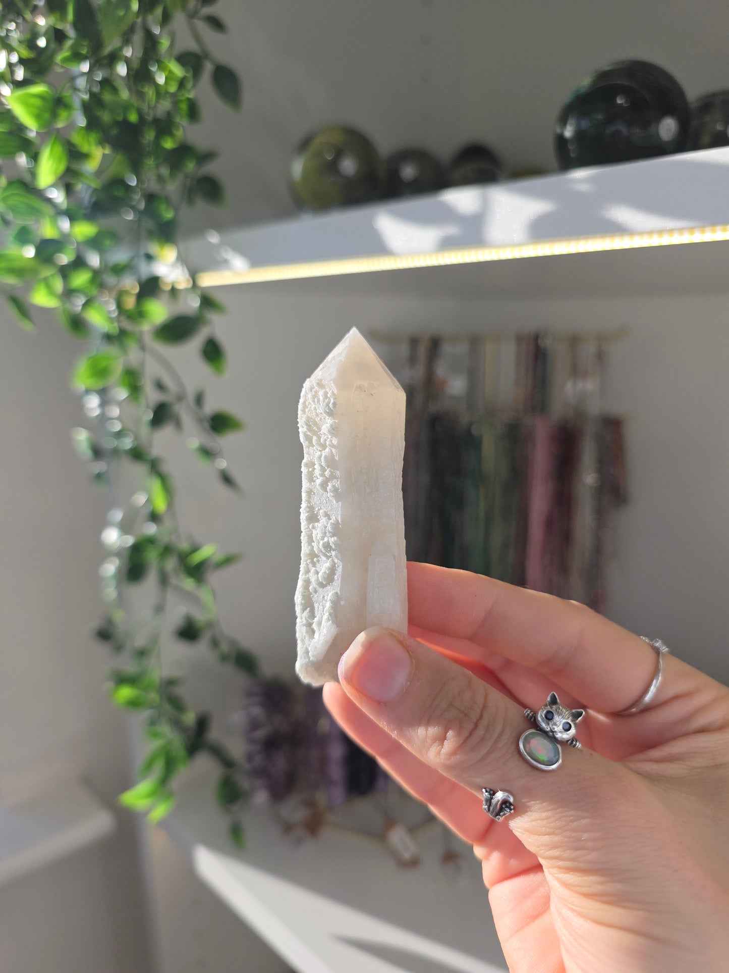 Candle Quartz with Calcite (some with Specular Hematite) from Inner Mongolia