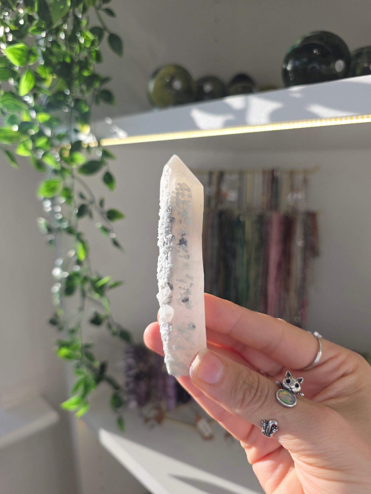 Candle Quartz with Calcite (some with Specular Hematite) from Inner Mongolia