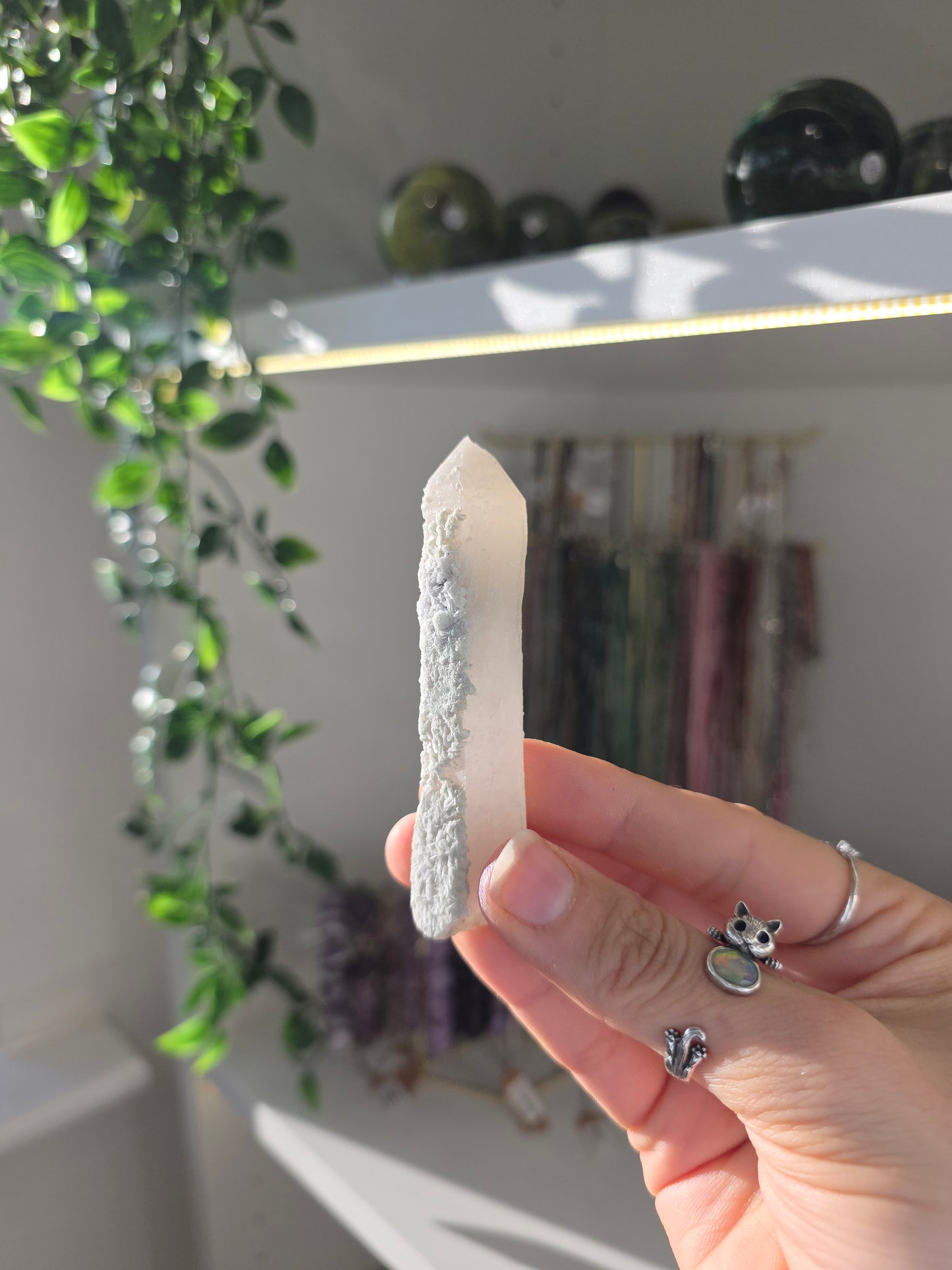 Candle Quartz with Calcite (some with Specular Hematite) from Inner Mongolia