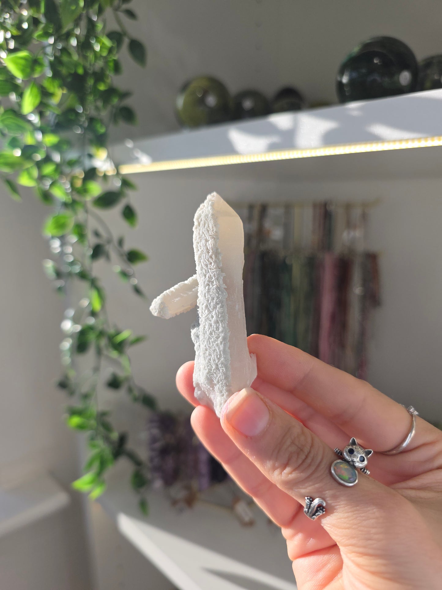 Candle Quartz with Calcite (some with Specular Hematite) from Inner Mongolia