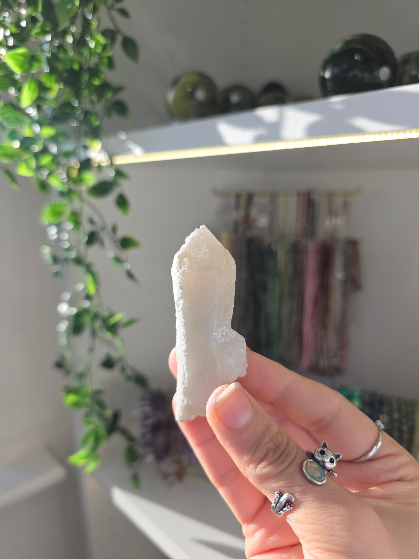 Candle Quartz with Calcite (some with Specular Hematite) from Inner Mongolia