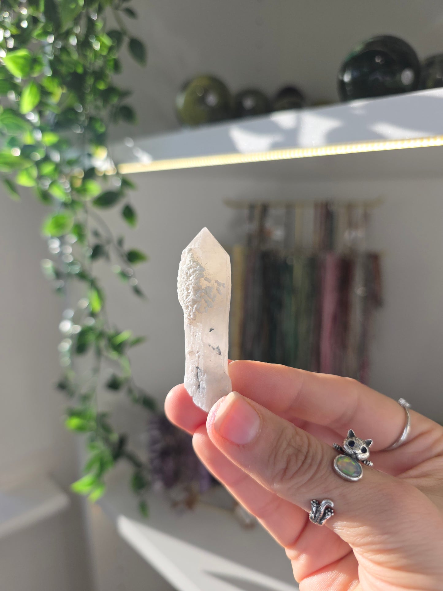 Candle Quartz with Calcite (some with Specular Hematite) from Inner Mongolia