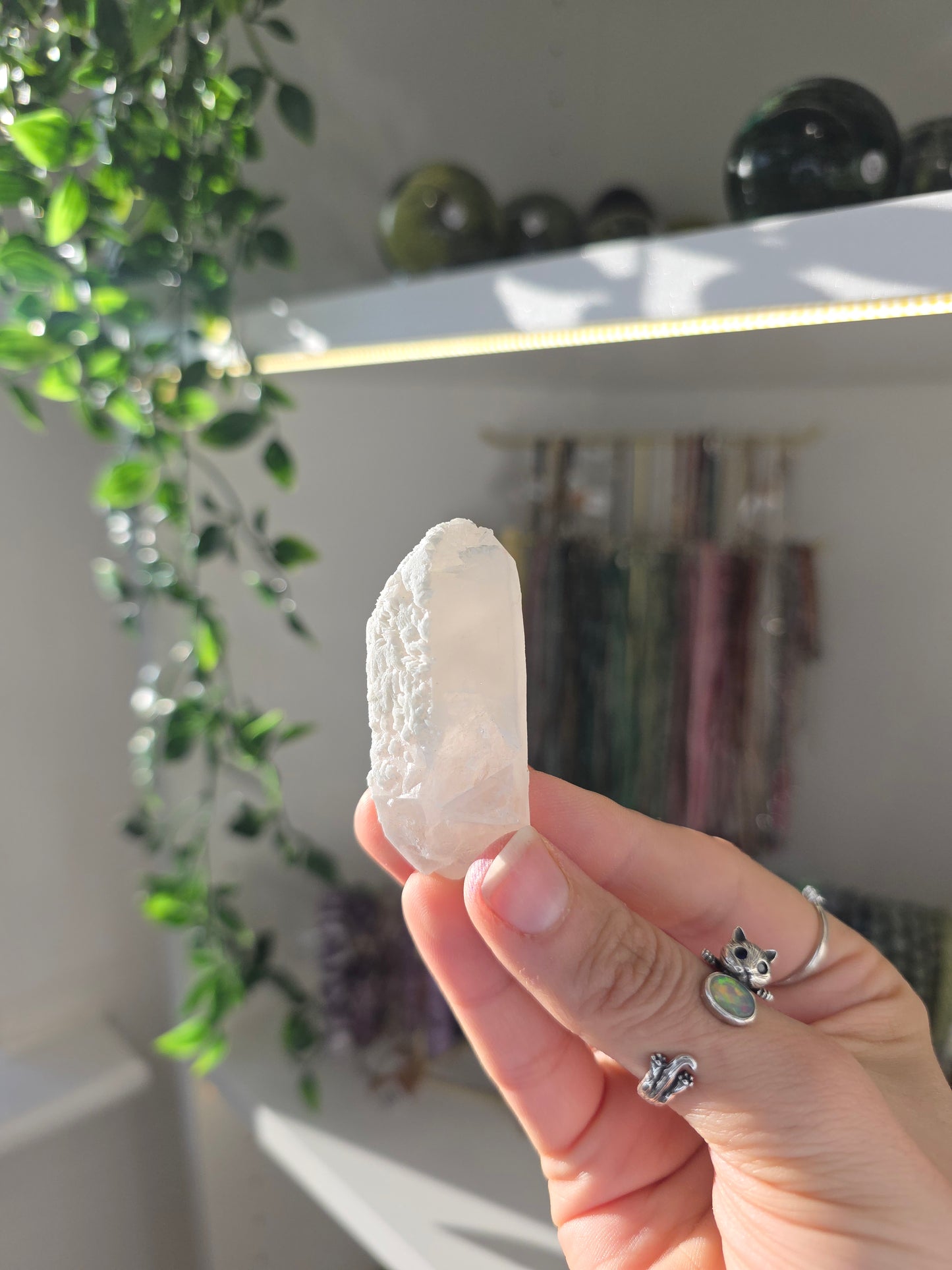 Candle Quartz with Calcite (some with Specular Hematite) from Inner Mongolia