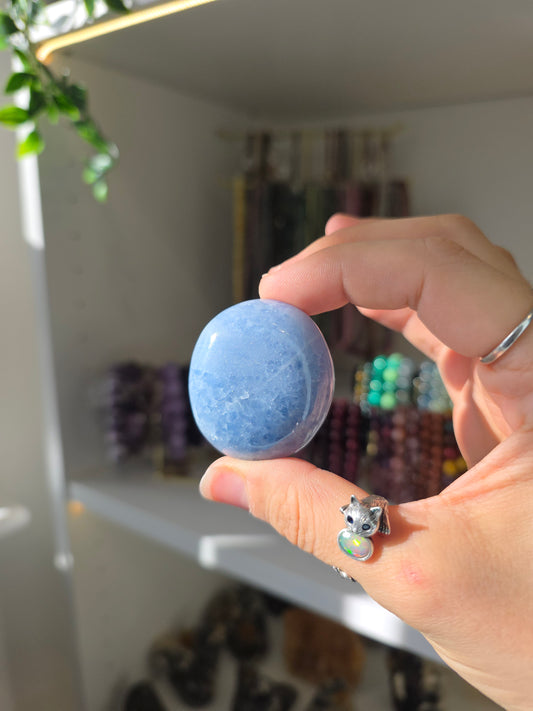 Blue Calcite Palm Stones