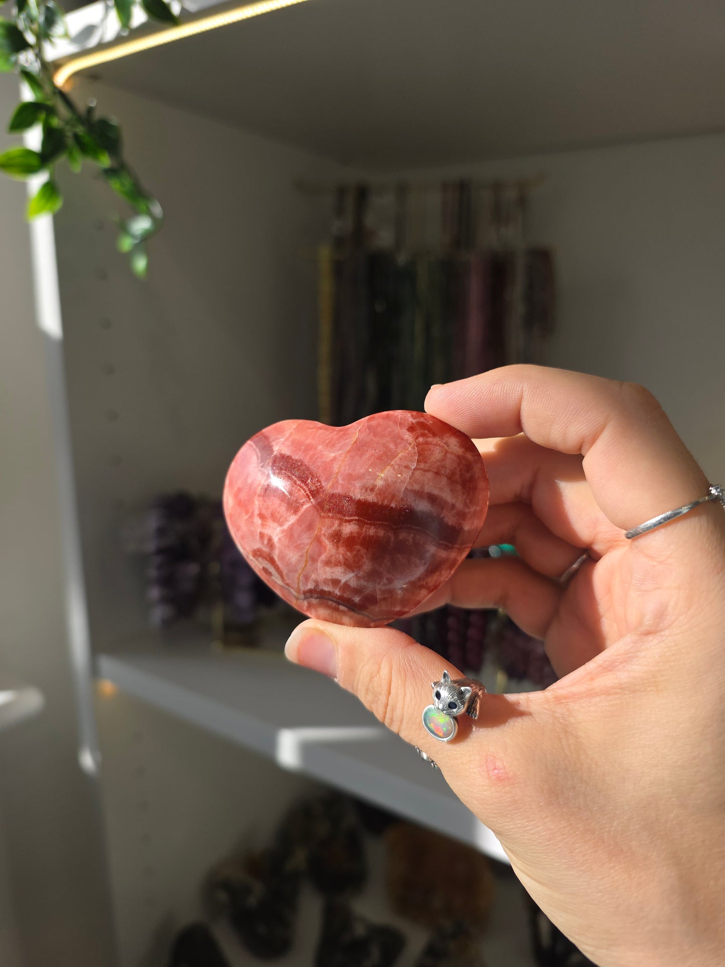 Red Banded Calcite Hearts