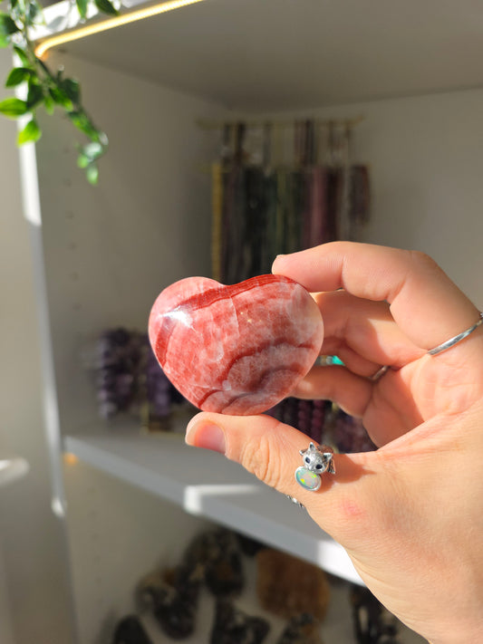 Red Banded Calcite Hearts