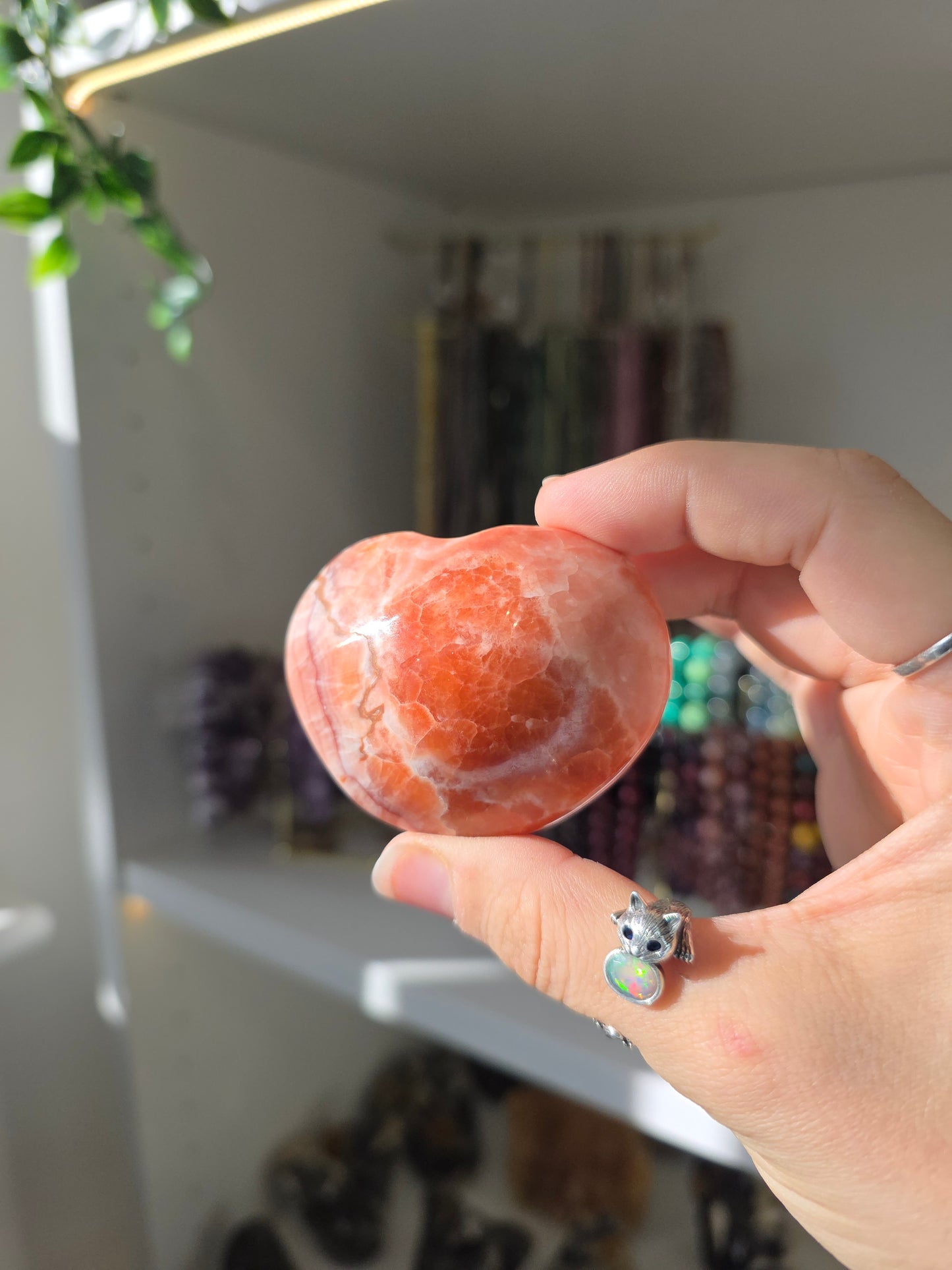 Red Banded Calcite Hearts