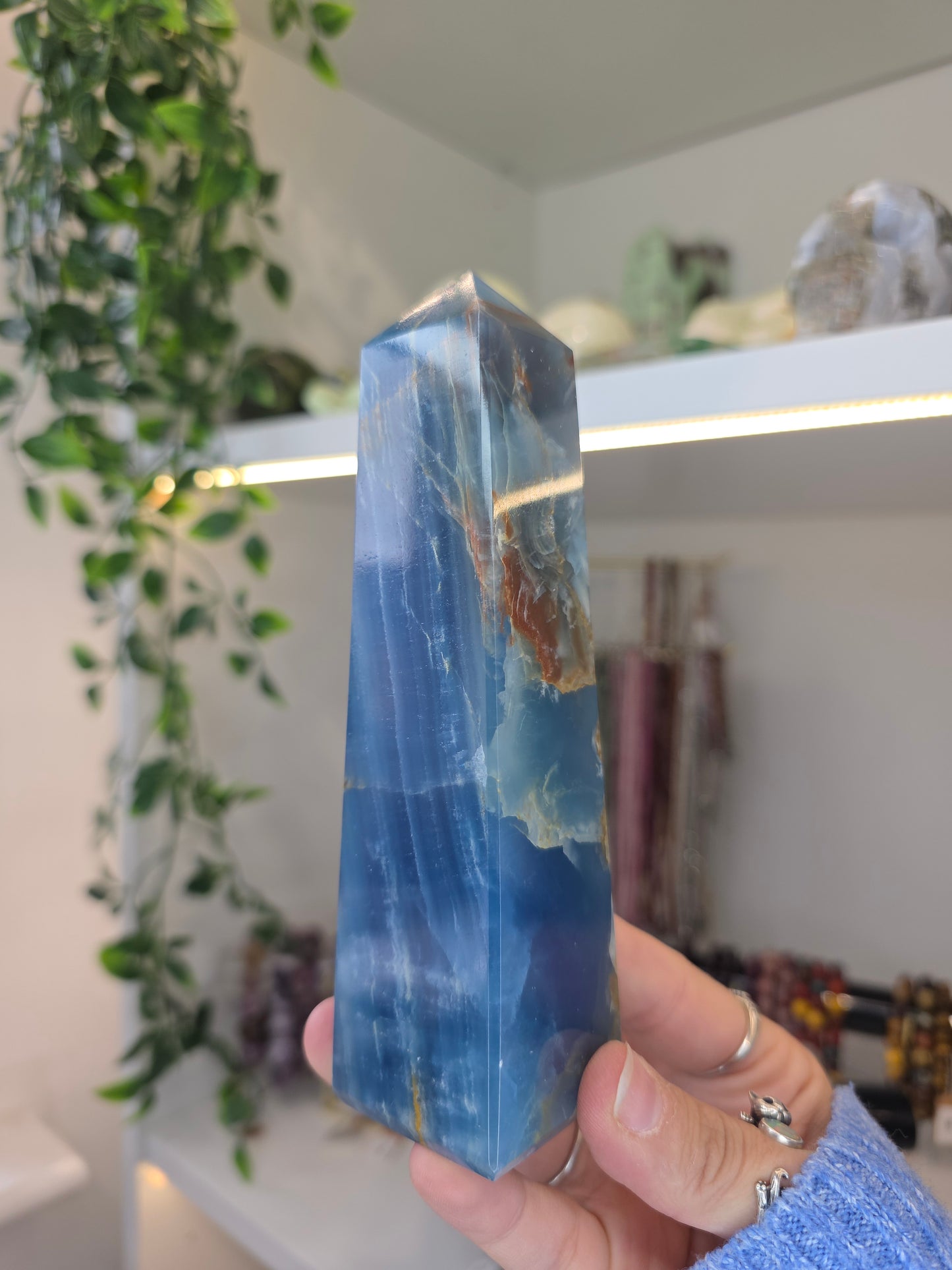 High Grade Blue Calcite (Blue Aquatine , Blue Onyx) Tower D from Argentina