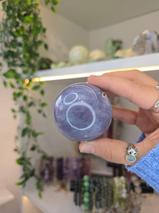 Blue Chalcedony Druzy Sphere from Indonesia D