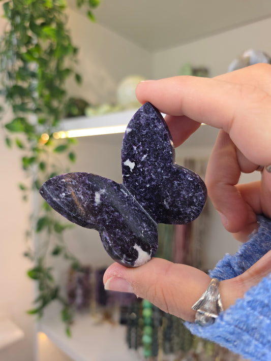 Rare Australian Sparkly Lepidolite with Mica 3D Butterfly E