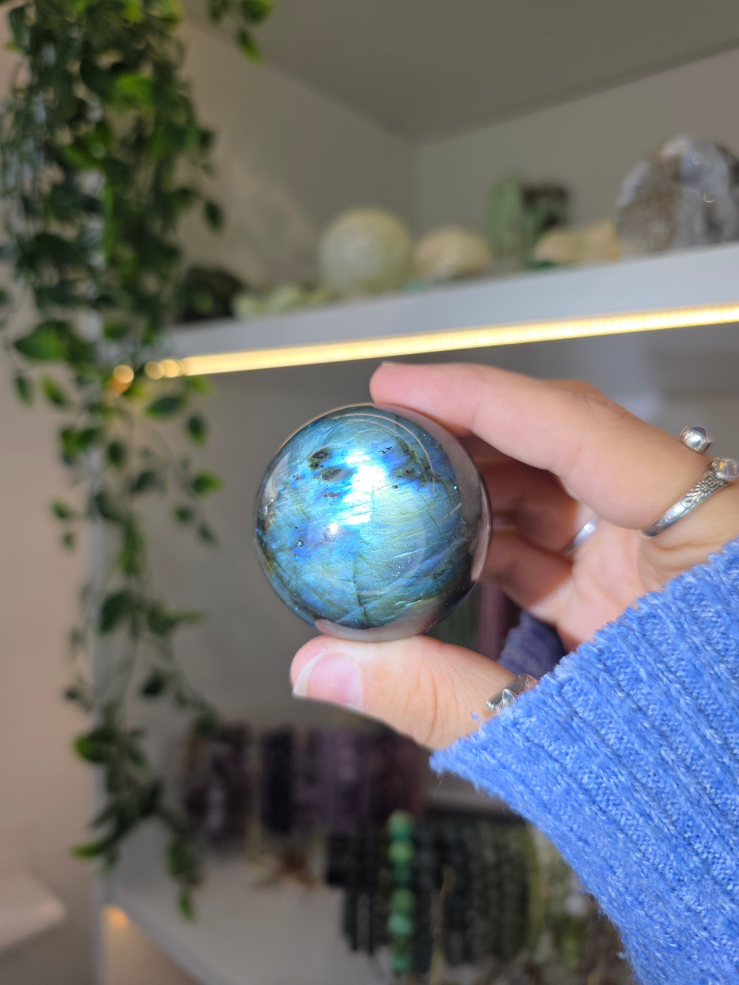 Various Labradorite Spheres some with Hypersthene from Madagascar