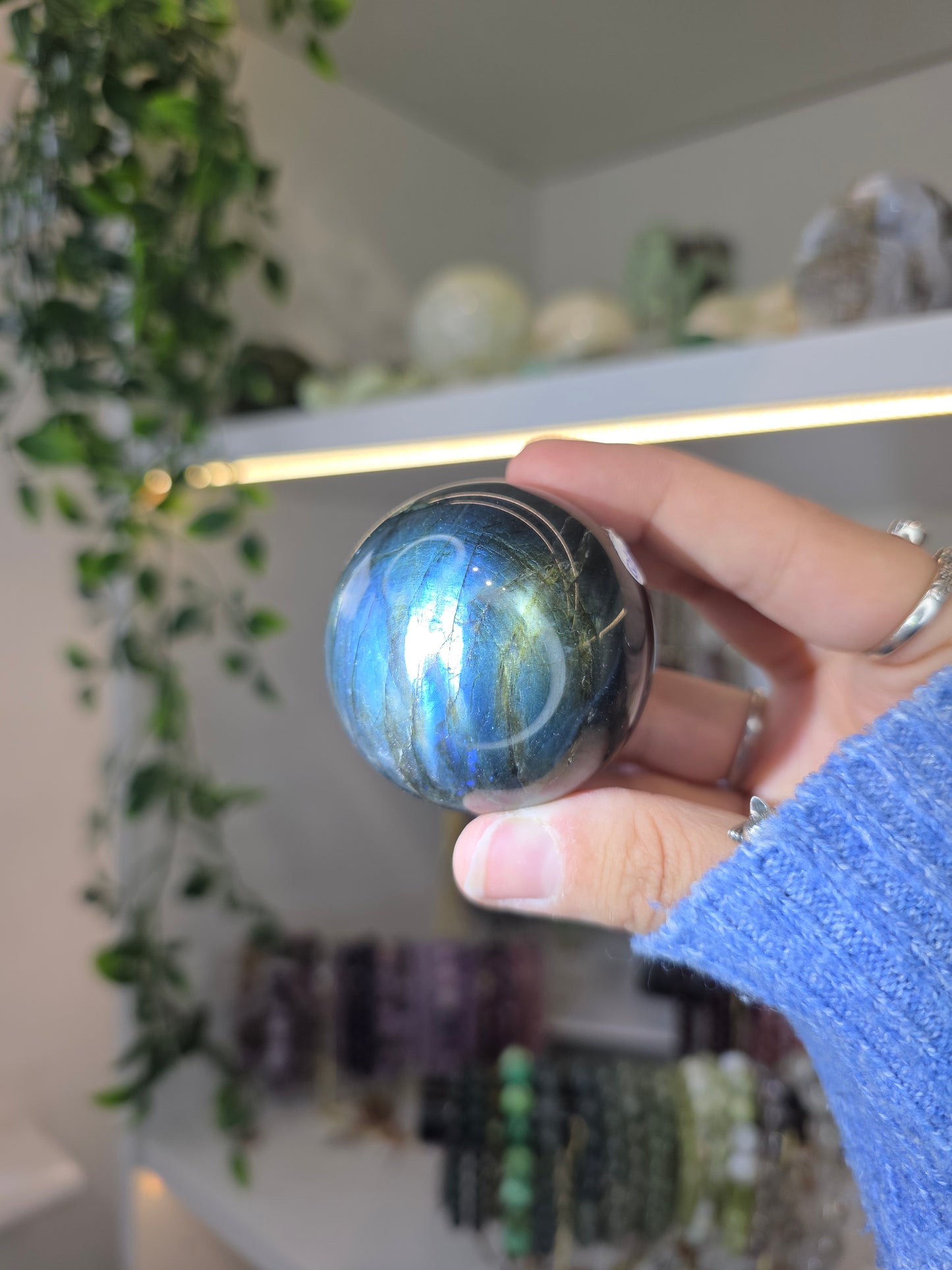 Various Labradorite Spheres some with Hypersthene from Madagascar