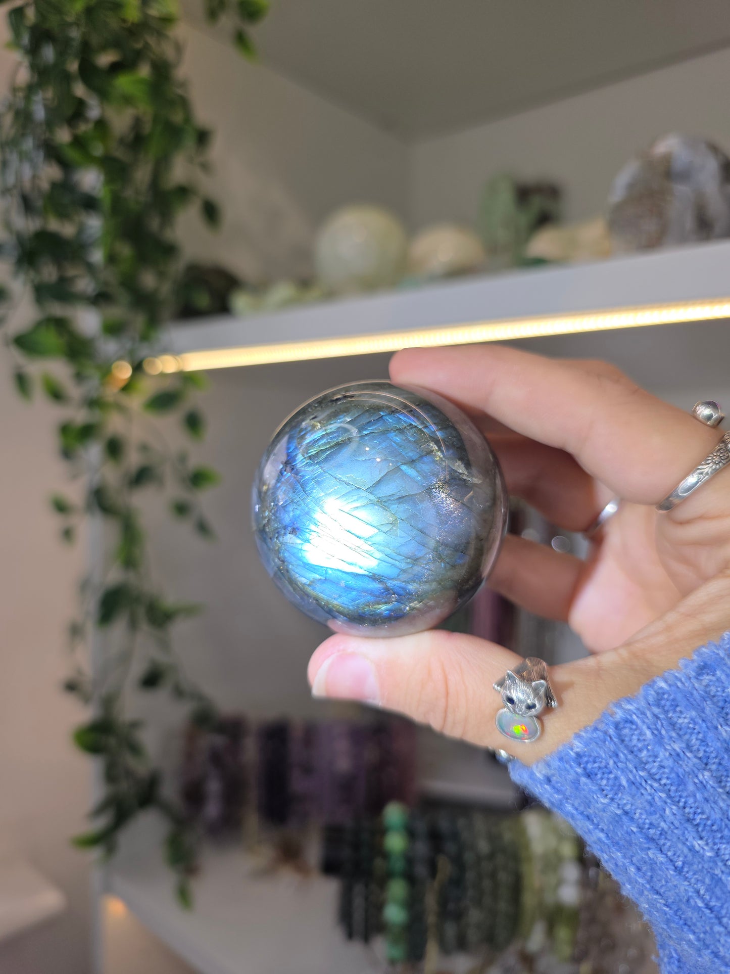 Various Labradorite Spheres some with Hypersthene from Madagascar