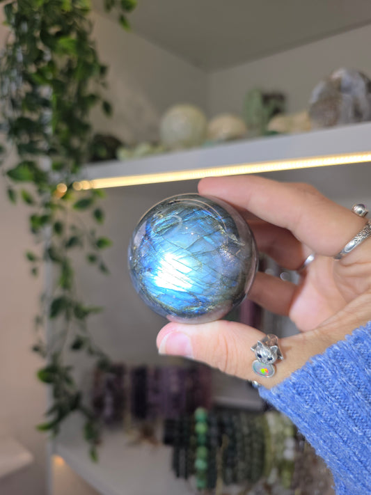Various Labradorite Spheres some with Hypersthene from Madagascar