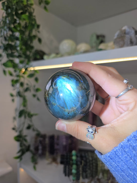 Various Labradorite Spheres some with Hypersthene from Madagascar