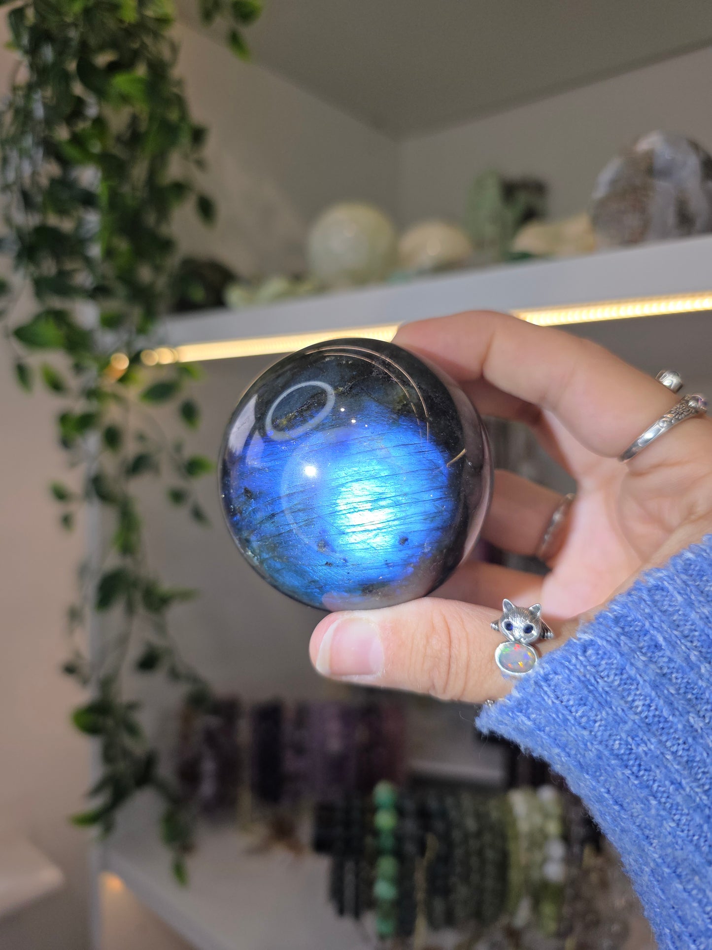 Various Labradorite Spheres some with Hypersthene from Madagascar