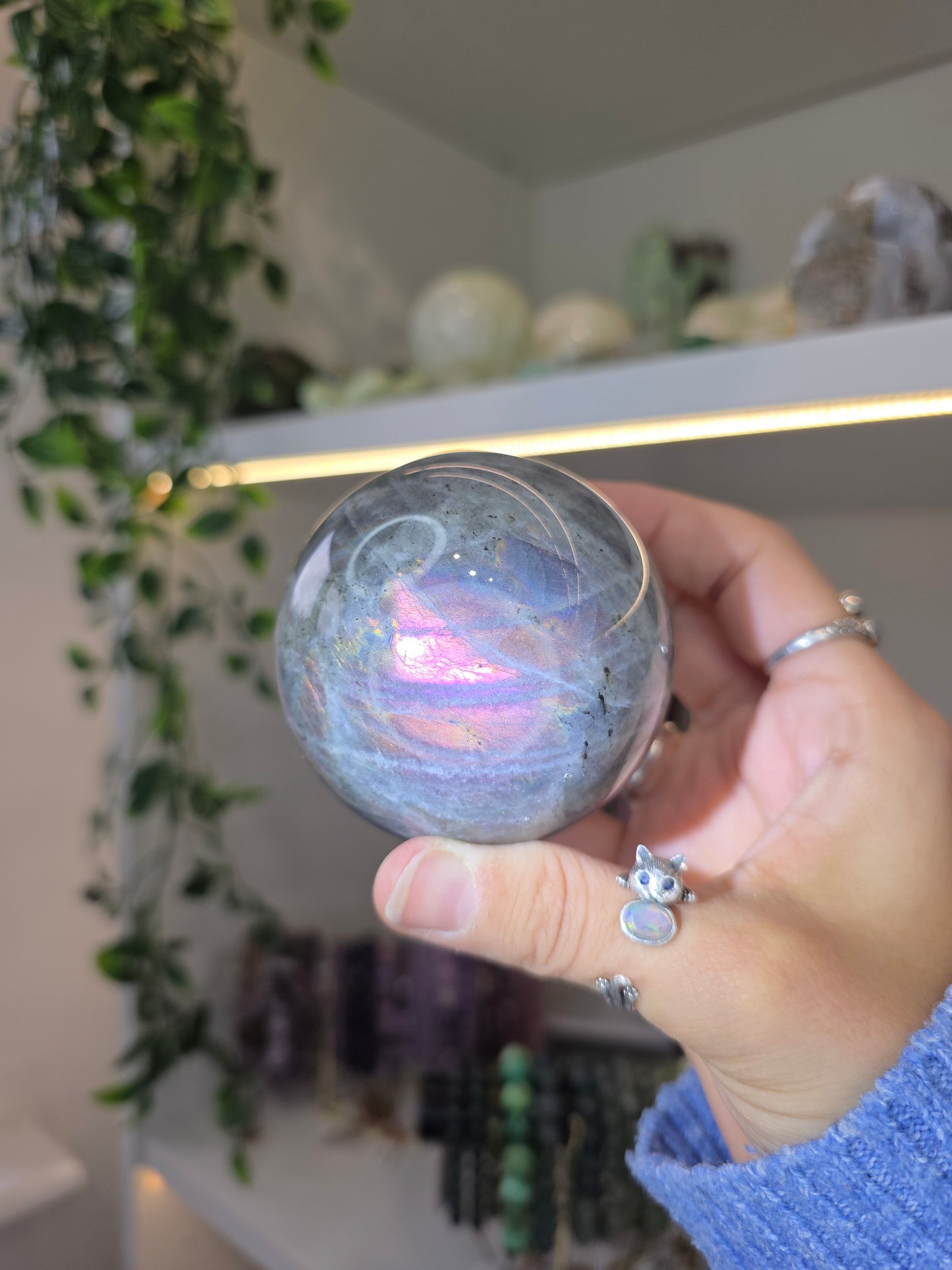 Various Labradorite Spheres some with Hypersthene from Madagascar