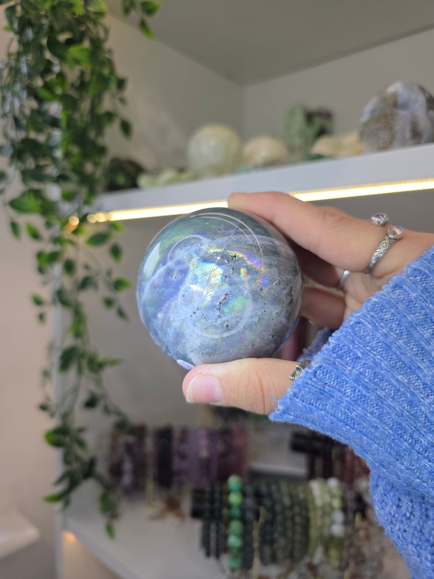 Various Labradorite Spheres some with Hypersthene from Madagascar