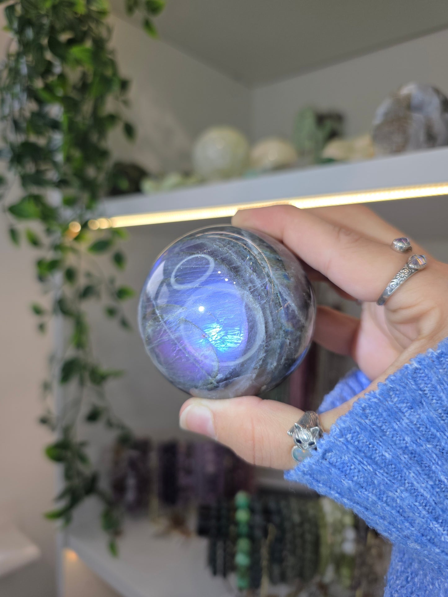 Various Labradorite Spheres some with Hypersthene from Madagascar