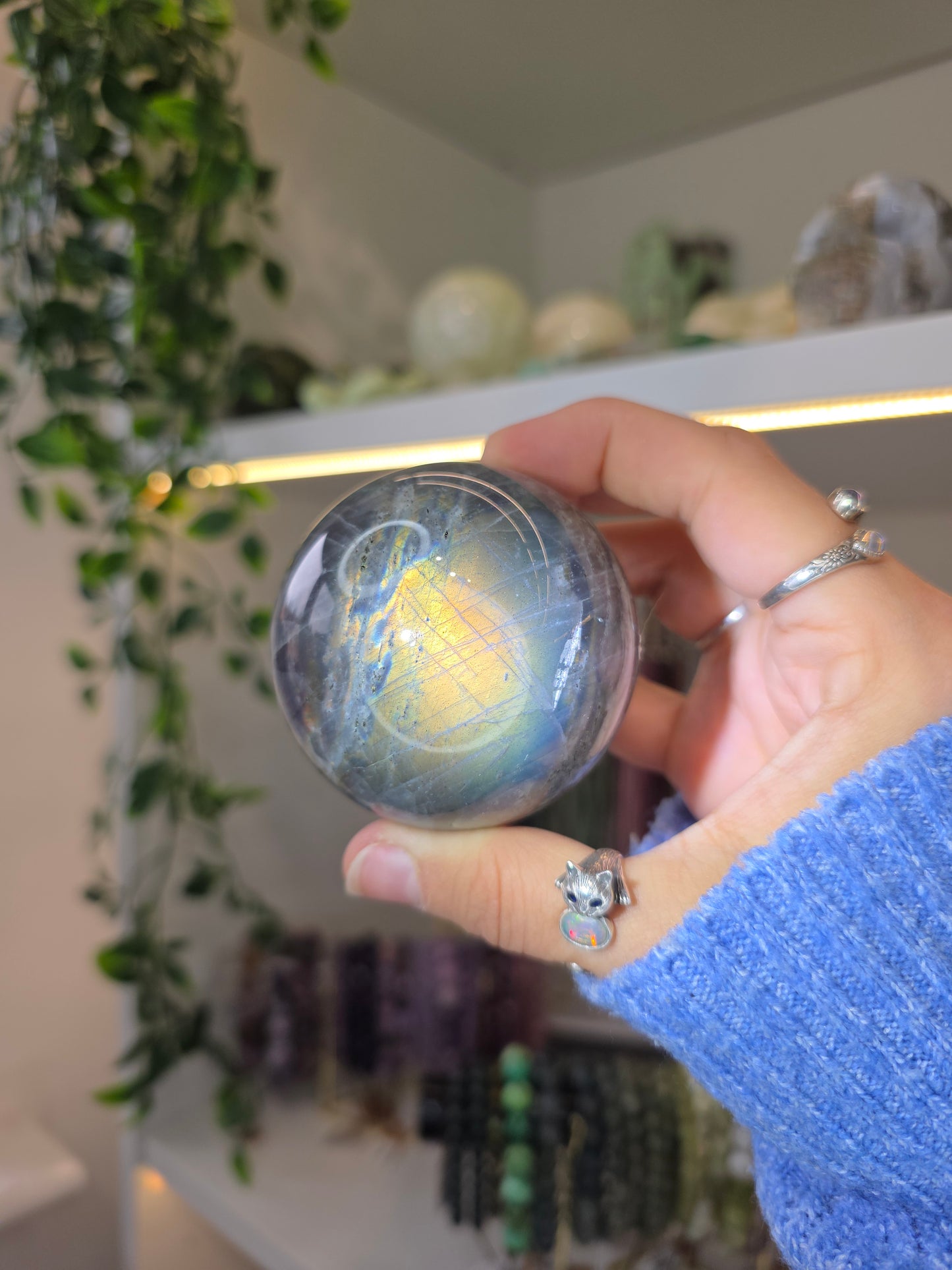 Various Labradorite Spheres some with Hypersthene from Madagascar