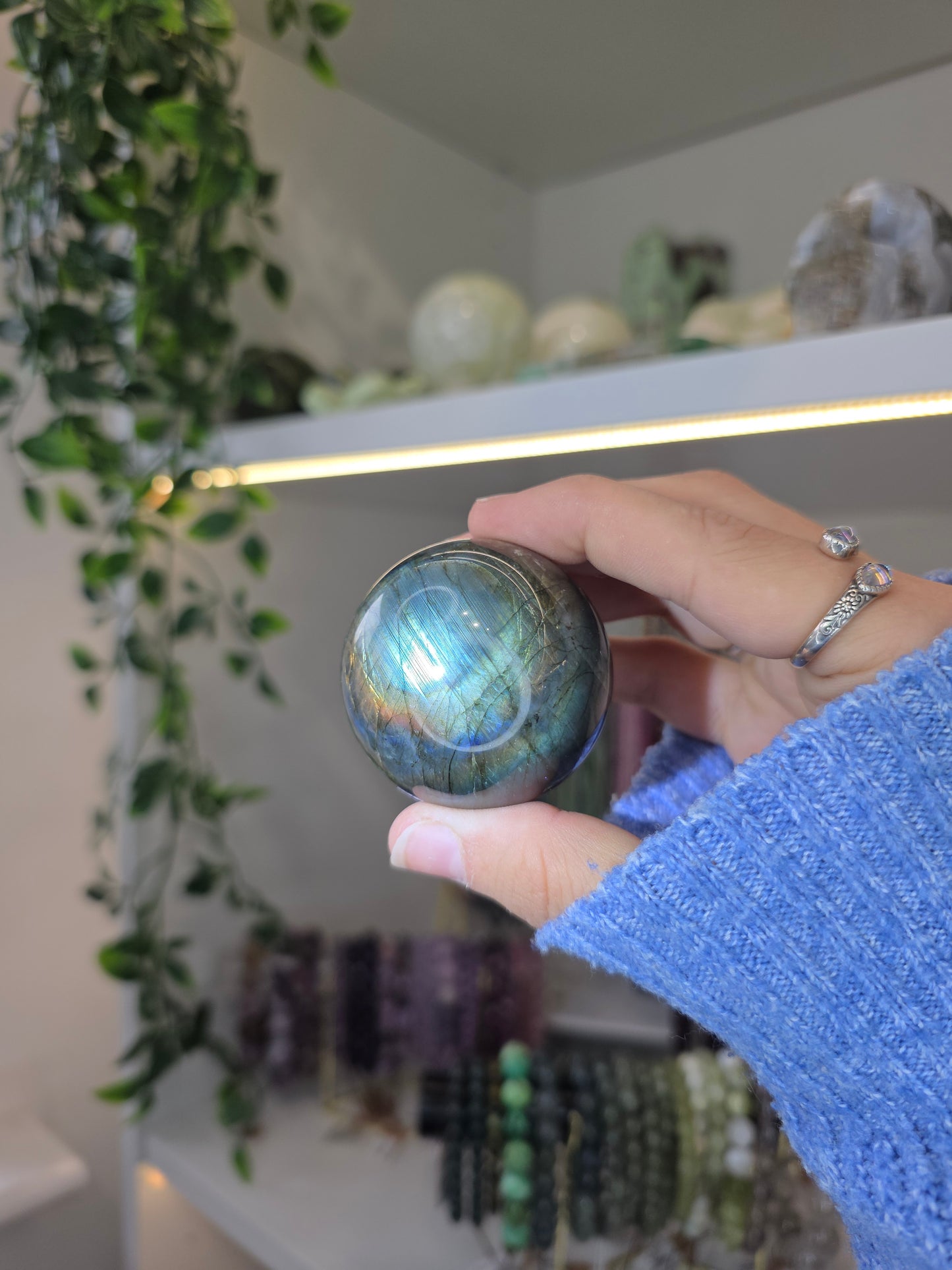 Various Labradorite Spheres some with Hypersthene from Madagascar