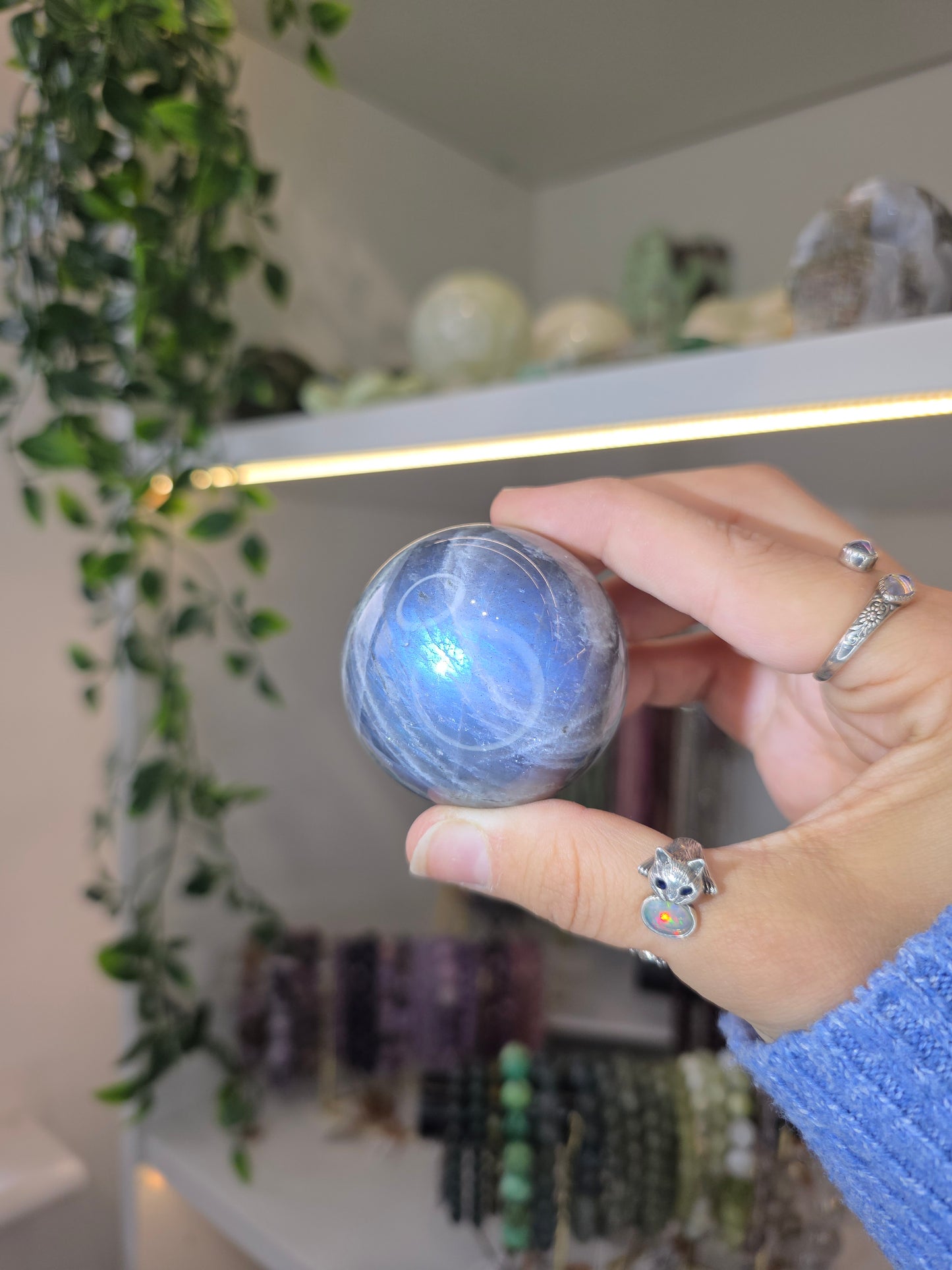 Various Labradorite Spheres some with Hypersthene from Madagascar