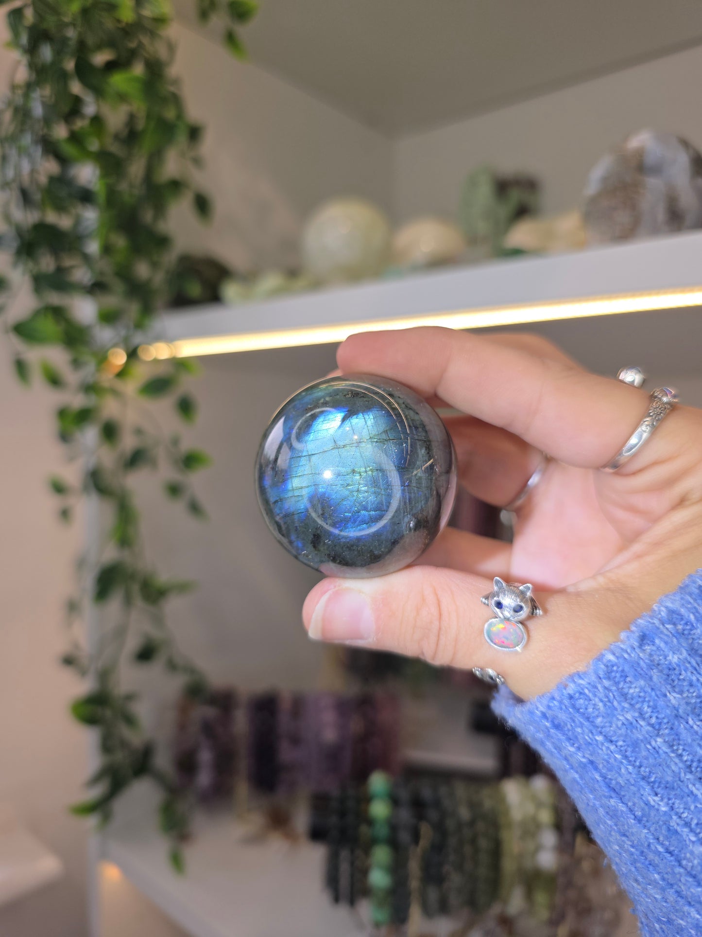Various Labradorite Spheres some with Hypersthene from Madagascar
