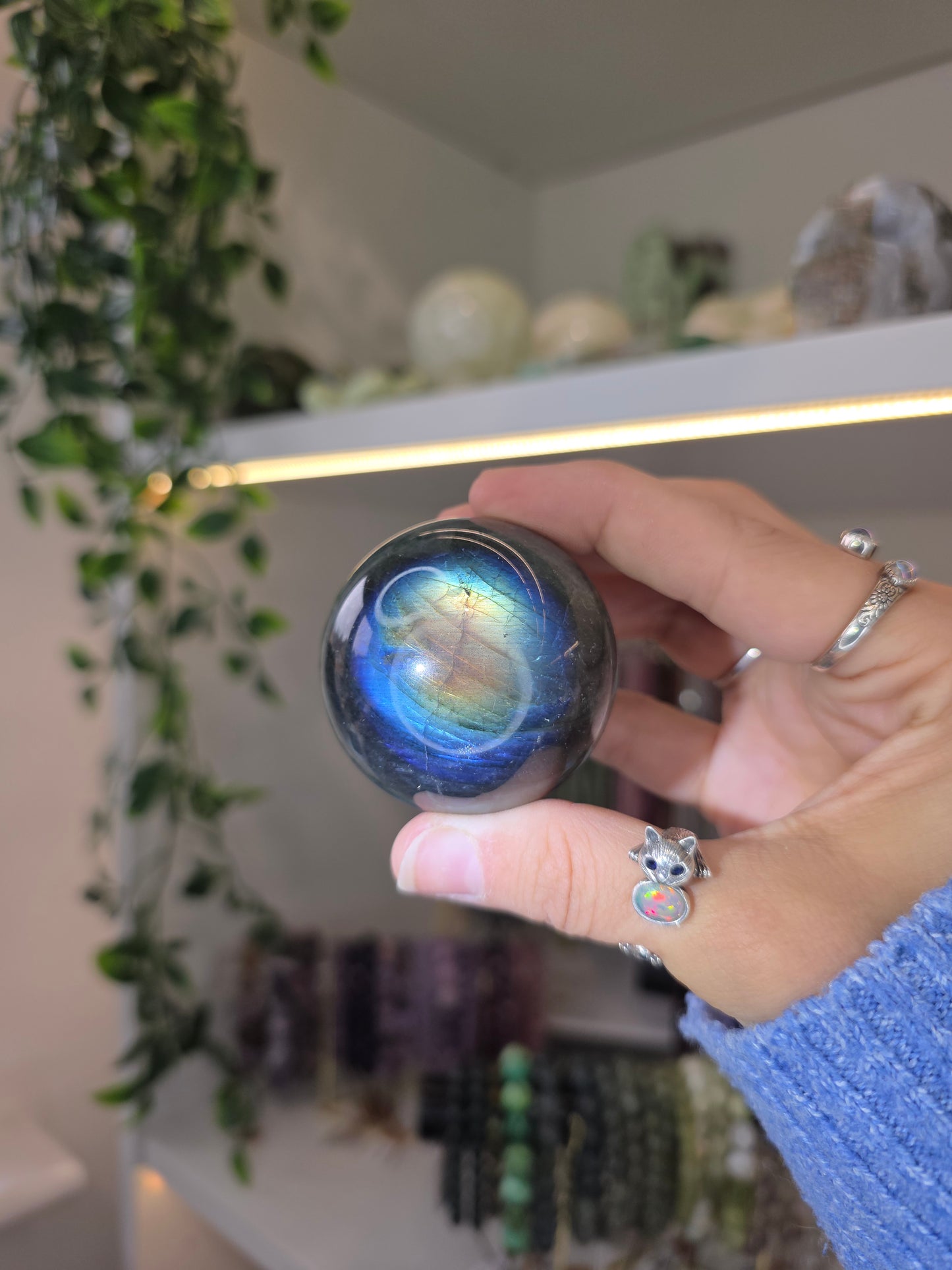 Various Labradorite Spheres some with Hypersthene from Madagascar