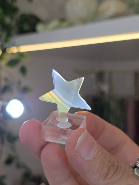 Iris Agate Star on Plinth from Indonesia D