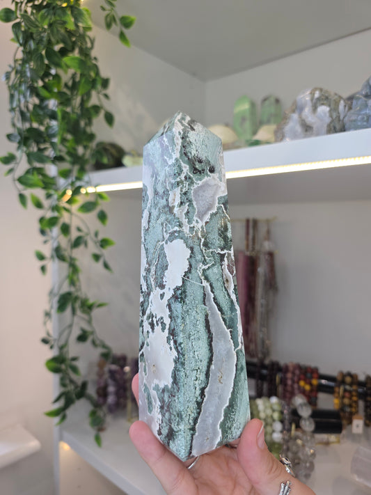 Zebra Jasper (Unicorn Jasper) Chunky Tower from India A