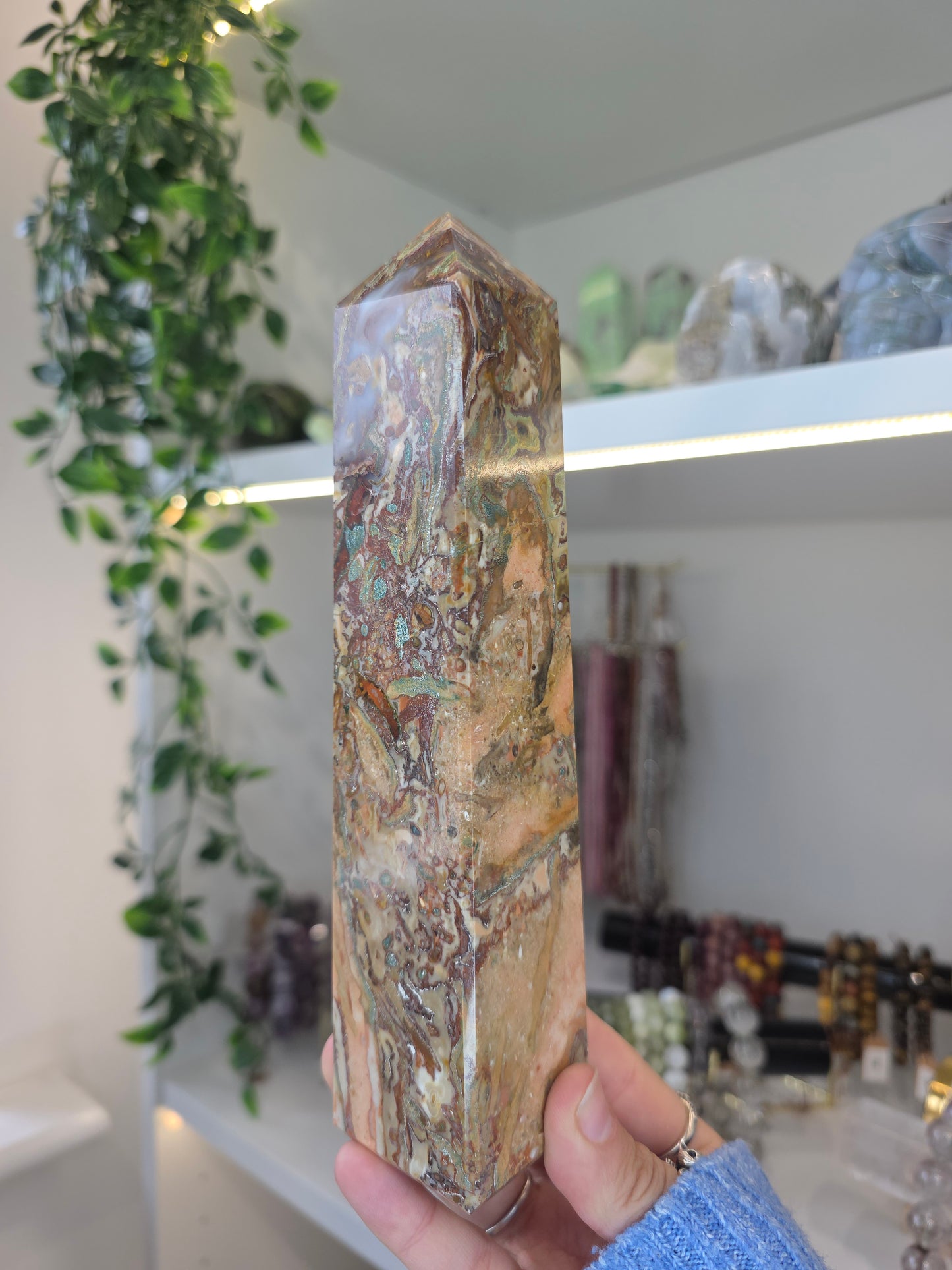Rare High Grade Dolomite Tower (with Hematite, Chlorite, Chalcedony, Silica Mineral Inclusions) from Chihuahua, Mexico - A
