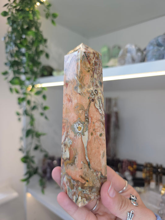 Rare High Grade Dolomite Tower (with Hematite, Chlorite, Chalcedony, Silica Mineral Inclusions) from Chihuahua, Mexico - C